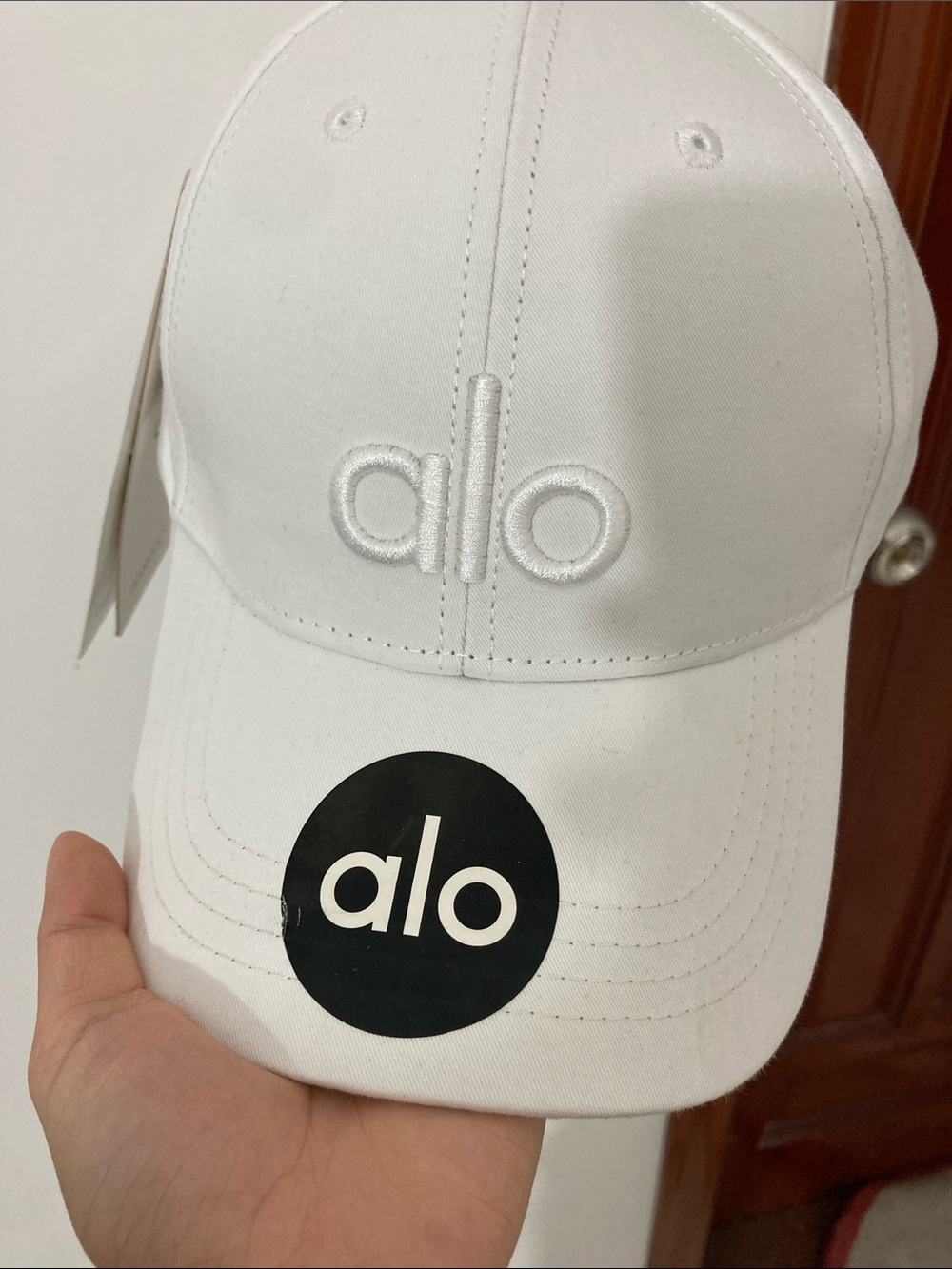 ALO Yoga White Embroidered Logo Baseball Cap